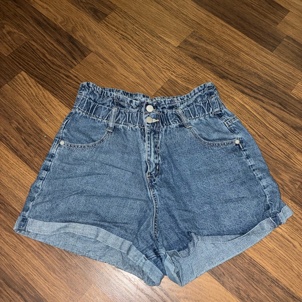 Cotton On Blue High-Waisted Denim Shorts